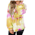 Ventas Hot Multicolor Mujeres informales Drawstring Swinked Sweinshirt Tie Dye Holteas Capas